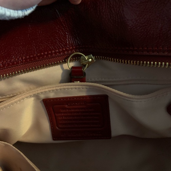 COACH Red / Maroon Leather Shoulder Tote - Picture 7 of 8